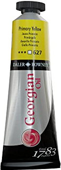 Daler-Rowney Georgian Oil Paint, Aluminium Tube, 1.28oz - 38 ml, Primary Yellow