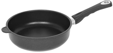 Lotus Gusspfannen - Hochrandpfanne Ø 28cm, Bodenmaß 22cm, Höhe 7,5cm, Deckelmaß 28cm (mit abnehmbarem Griff)