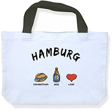 Einkaufstasche Hamburg: Fischbrötchen-Beer-Liebe - als Geschenk für Hamburger & Fans der Hansestadt oder als Hamburg Souvenir - die stadtmeister