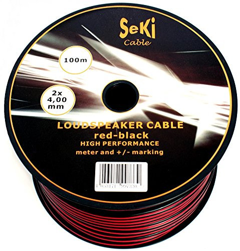 SeKi Cavo per altoparlante, rosso, nero, 2 x 4,00 mm², bobina da 100 m