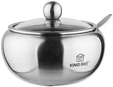 Kinghoff, la bellezza nelle forme semplici,zuccheriera, Acciaio INOX, argento, 460 ml | Satin