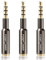 FosPower Adaptateur Extension de Fiche Jack 3,5mm Mâle à 3.5mm Femelle AUX Stéréo Audio - Jack pour Prise d’Écouteurs, Lecteur de Carte bancaire de paiement, TRRS - Plaqué Or 24k – Lot de 3
