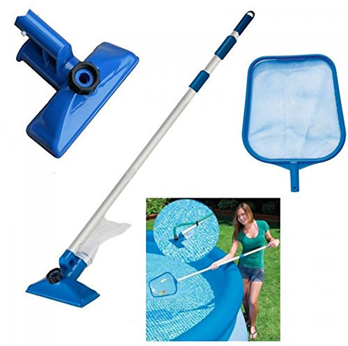Kit manutenzione pulizia piscina con asta telescopica, Aspirapolvere di bacino, Retino – INTEX