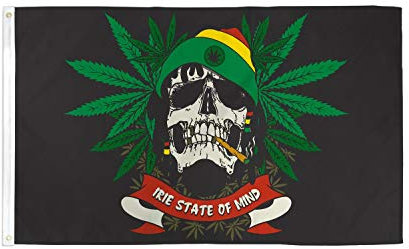 AZ FLAG - Drapeau Pirate Rasta - 150x90 cm - Drapeau Tête De Mort Rastafari 100% Polyester Avec Oeillets Métalliques Intégrés - Pavillon 110 g