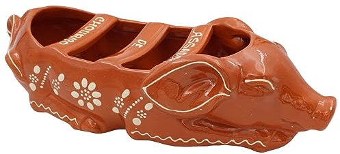 Traditioneller portugiesischer Ton, Terrakotta, Wurstbräter mit schlafendem Schwein, hergestellt in portugiesischer Keramik