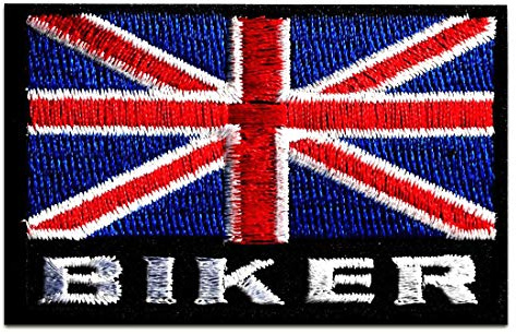 Catch the Patch England Biker Aufnäher zum Aufbügeln 7,4 x 4,8 cm Bügelbild für Erwachsene Kinder mit Original Nationalflagge, Reisemotiv Souvenir Patches