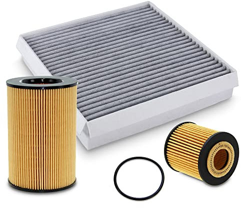 Inspektionspaket SET A 1x Luftfilter 1x Innenraumfilter (Pollenfilter) mit Aktivkohle 1x Ölfilter 1x Ölablass-Schraube 1x Dichtring für Ölablass-Schraube