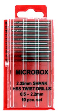 Rotacraft DR4005 Microbox Shank Drill Set (10) 0.5-2.2mm