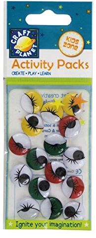 Craft Planet Wiggle Eyes 16 Pieces Round Assorted Colours 15mm, For Crafts, Art & Craft Fun, Crafting Basic Supplies, Embellishments, Eye Stickers, Home, School, Craft Accessories, Decorations