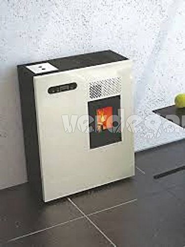 Verdegarden Pelletofen Punto Fire, 4 kW, Elfenbeinfarben, Heizt Flächen bis zu 100 m², Pelletbefeuerung
