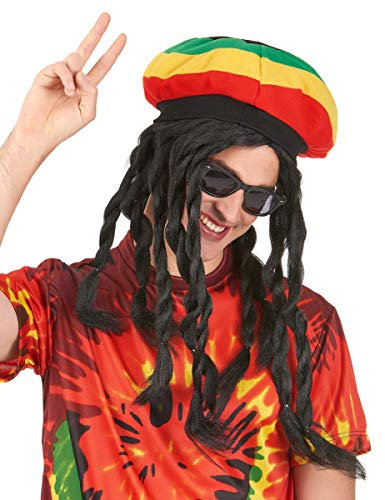 DEGUISE TOI Rasta Perücke schwarz für Erwachsene - Schwarz