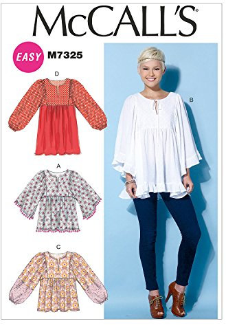 Mccall's Patterns 7325 ZZ Sizes Large - 2X-Large Misses Tops and Tunic, Multi-Colour