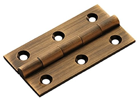 Fingertip Design Quality Solid Brass Cabinet Butt Hinge 64 x 35 x 2mm - Come as a PAIR with Slotted Screws Included (Antique Bronze)