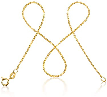 modabilé Panzerkette Damen 925 Sterling Silber vergoldet (35-90 cm I 1,3 mm breit) - Vergoldete Halskette ohne Anhänger, goldene Kette für Frauen mit Geschenk-Etui