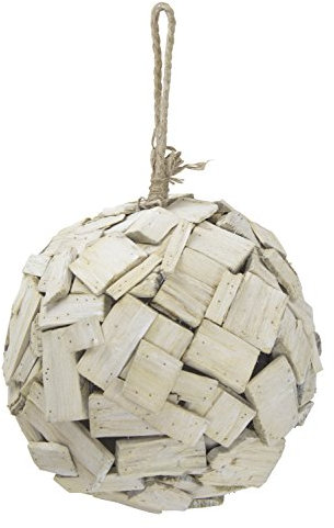 DECOLINE Dekokugel aus Holz Ø 35cm weiß