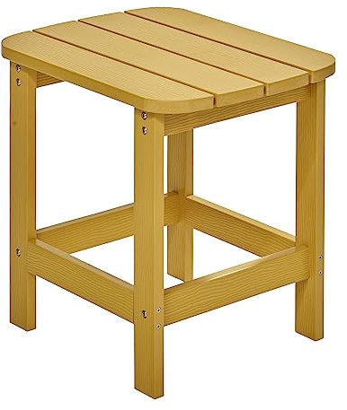 NEG Design Adirondack Tisch Marcy Beistelltisch täuschend echte Holzoptik, wetterfest, UV- und farbbeständig gelb