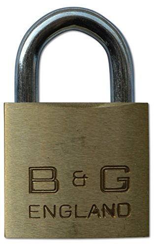 B&G Warded Brass Open Shackle Padlock - Steel Shackle - 38mm KA `D4` - D102