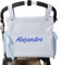 Danielstore - Bolso Carro Bebé Personalizado | Organizador Pañaleras con Nombre | Diseño Urbano y Elegante | Bolsillos Internos y Externos | Fácil Limpieza, Azul, 40x35x10 cm, Polipiel