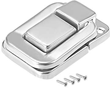 sourcing map Toggle Catch Lock, 48mm Retro Decorative Silver Hasp w Screws for Suitcase Chest Trunk Latch Clasp