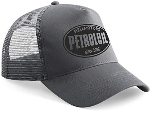 HELLMOTORS Petroloil Trucker Cap Unisex Oldschool Kappe Biker Hot Rod V8 Basecap Rockabilly