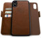 dreem Fibonacci Coque iPhone XS Max Magnetique Antichoc | Etui Portefeuille 2-en-1 avec Stand Amovible 2 Positions | TPU Vegan Fin | Protection RFID | Chocolat