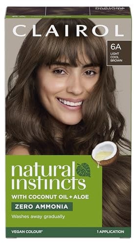 Clairol Natural Instincts Haarfarbe, semi-permanent, ohne Ammoniak, 6 A, Hellaschbraun