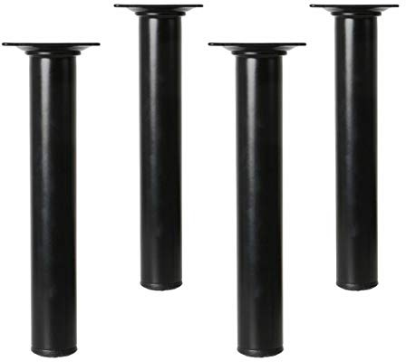 Amig Rundes 4er Set Möbelfüße Ausführung Schwarz Höhe 100mm ø 30mm Couchfüße Metall