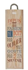 DECOHO - Caisse à vin en bois personnalisée pour 1 bouteille - Ouverture à glissière - Modèle Ne boit pas pour oublier