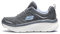 Skechers Women's D'lux Walker Infinite Motion Trainers,Charcoal Leather Mesh Lavender Trim,6 UK