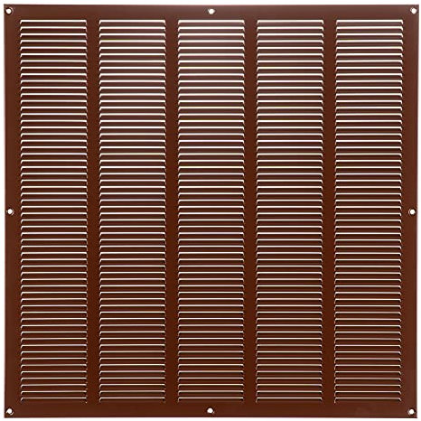 Steinberg14 Griglia di Ventilazione Rettangolare 500x500 mm - Griglie di Aerazione in Metallo Marrone - Serranda di Scarico dell'aria con Zanzariera - Copri Bocchetta Interna a Parete e a Soffitto