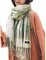 Damen Schal - Kariert übergroßer XXL Winterschal Deckenschal Weich Warm Herbstschal Kariert Karo Tartan Streifen Fransen Poncho (Weiß)