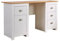Home Source Office Computer Desk, Dressing Table, 4 Drawers, 1 Cupboard, Oak Effect top, White