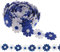 XCSJ 5 Yard 25mm Blumen Spitzenband Spitzenborte Stickerei Dekoband Zierband Borten Bänder Blumenband Gänseblümchen Dekoband Spitzen Spitzenborte Für Hochzeit Deko Handwerk Nähen Deko (Blau,weiß)