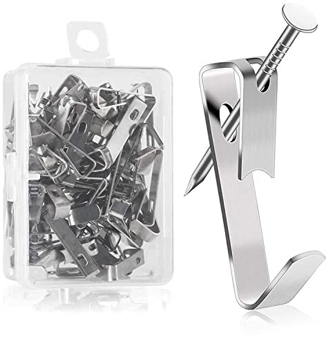 Picture Hanging Hooks with Nails, 30 lbs Heavy Duty Wall Hooks Picture Hangers for Hanging Frames Mirrors Paintings, Silver 80 pcs