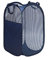 Groß Wäschekorb Faltbar, Faltbarer Laundry Basket Mesh Pop up Zusammenklappbarer Wäschekorb Faltbarer Wäschesammler mit Griffen Platzsparender Korb Navy Blau