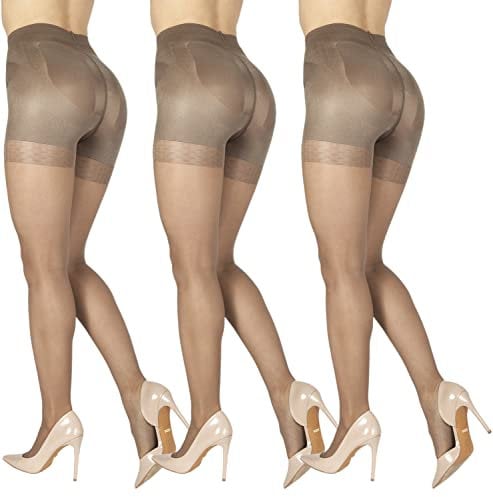 BANANALU Bauch Bein Po Strumpfhose 20 Den figurformende Miederhose mit shaping Effekt Slim 20 Shade M / 3er Set
