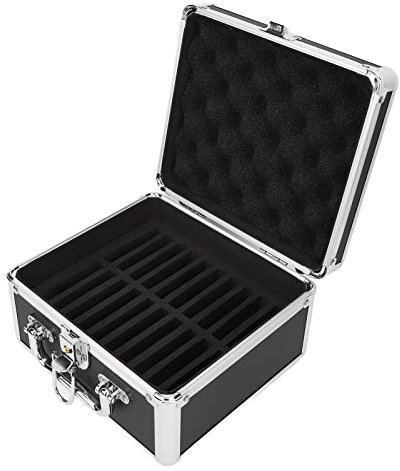 2.5 Hard Drive Storage Box, External Hard Drive Carrying Case with 20 Bays, Waterproof HDD Storage Box Suitcase with Safety Lock Design