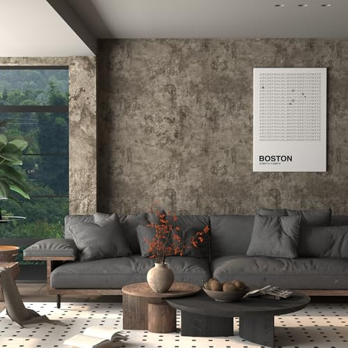 JSEVEM 40CM×15M Hellbraun Grau Verdickte Tapete in Großen Rollen Graue Betonoptik Selbstklebend Beton Tapeten Selbstklebende Wand Wohnzimmer Badezimmer Vinyl Matt 3d Effekt Klebefolie Möbelaufkleber