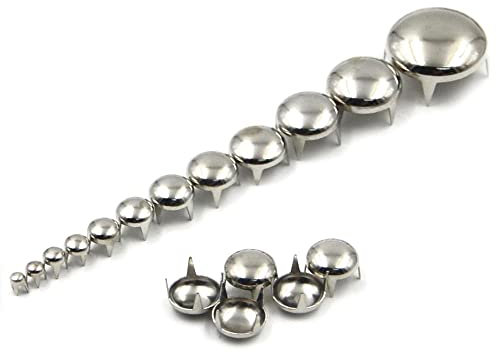 100pcs 4 Garras Fundición De Cúpula Redonda Clavos Clavos Puntos Clavos Cabeza De Clavo Punk Rock DIY Artesanía De Cuero,Silver,3mm
