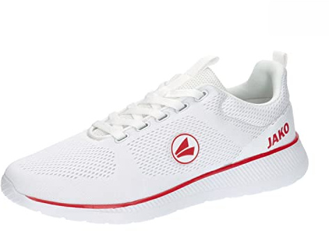 JAKO Unisex Sneaker Team Mesh, weiß/rot, 36