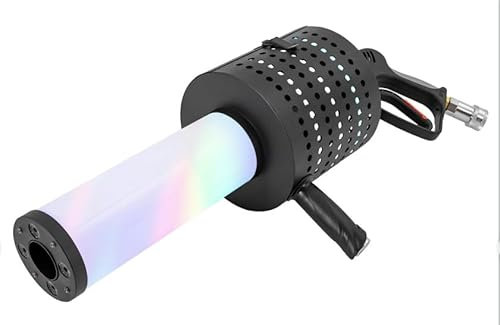 Handheld Fog Machine Gun 7 Farben LED CO2 Jet Machine Handgeführte Konfetti Maschine Stage Smoke Machine with 10ft Gas Hose for DJ Effect/Disco/Concert/Halloween Party