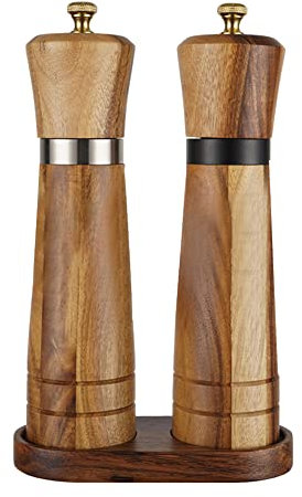 Koanhinn Set di macinini per sale e , saliera e , in ceramica, facilmente regolabile, grande, ricaricabile