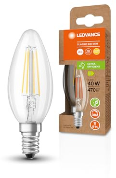 Ledvance LED Classic B 40 Filament DIM Energy efficiency class C S 2.9W 827 Clear E14