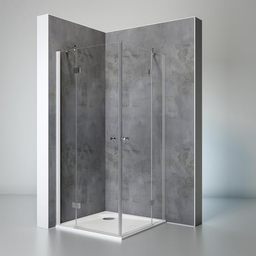 Schulte Duschkabine Eckeinstieg Youngline, 90 x 90 cm, 190 cm, 5 mm Sicherheits-Glas Klar hell, alu-natur, Montage auf Duschwanne oder Fliese