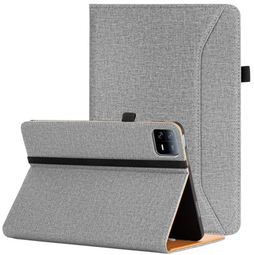 Vakarey Custodia per Xiaomi Pad 7 con Portapenne Antiurto Cover Tablet per Xiaomi Pad 7 Pro 11.2 Pollici,Grigio