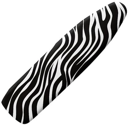 Jndtueit Zebra Skin Ironing Board Cover, Black Stripes 54 x 15 Inches with Padding Scorch Resistant, Elastic Edge and Straps