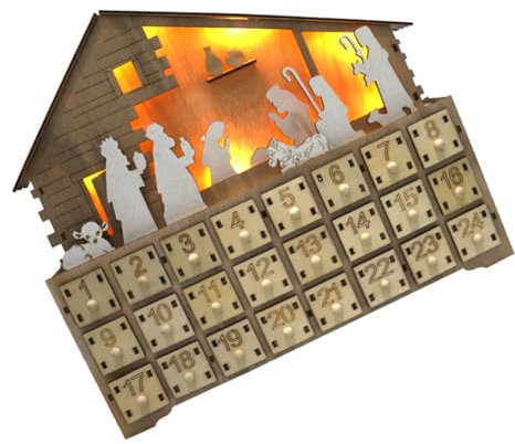 FONDOTIN Natürliche Holz Material Kalender Dekorative Desktop Kalender Countdown Weihnachten Home Decor