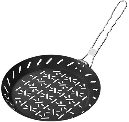 Grill Pan, Folding Grill Pan with Holes, Skillet Grill Topper Pan, Induction Barbecue Grill Pan, Non Stick Barbecue Grill Pan, Mess Free Perforated Grilling Plate, Vegetables Grill Pan for Kitchen