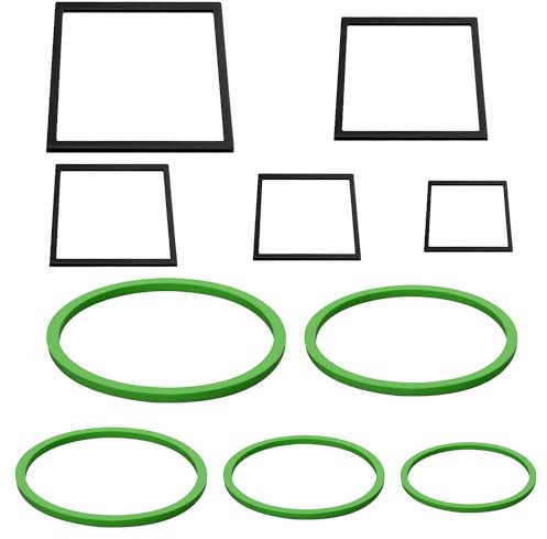 XIHIRCD 10pcs Aquarium Floating Plant Rings, Foam Fish Feeding Rings Fish Tanks Fence Feeder Rings Corral for Keeping Floating Plants in Place Decoration(5 Green Round + 5 Black Square)