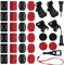 Baxcdyswe 35 Stücke Kleber Halterung Klebepads, Kompatibel für GoPro Hero 12, 11, 10, 9, 8, 7, 6, 5, Session, Hero 4, 3, 3+, 2, 1 Action Kameras Kompatibel Gebogene Flache Helm-Basishalterung
